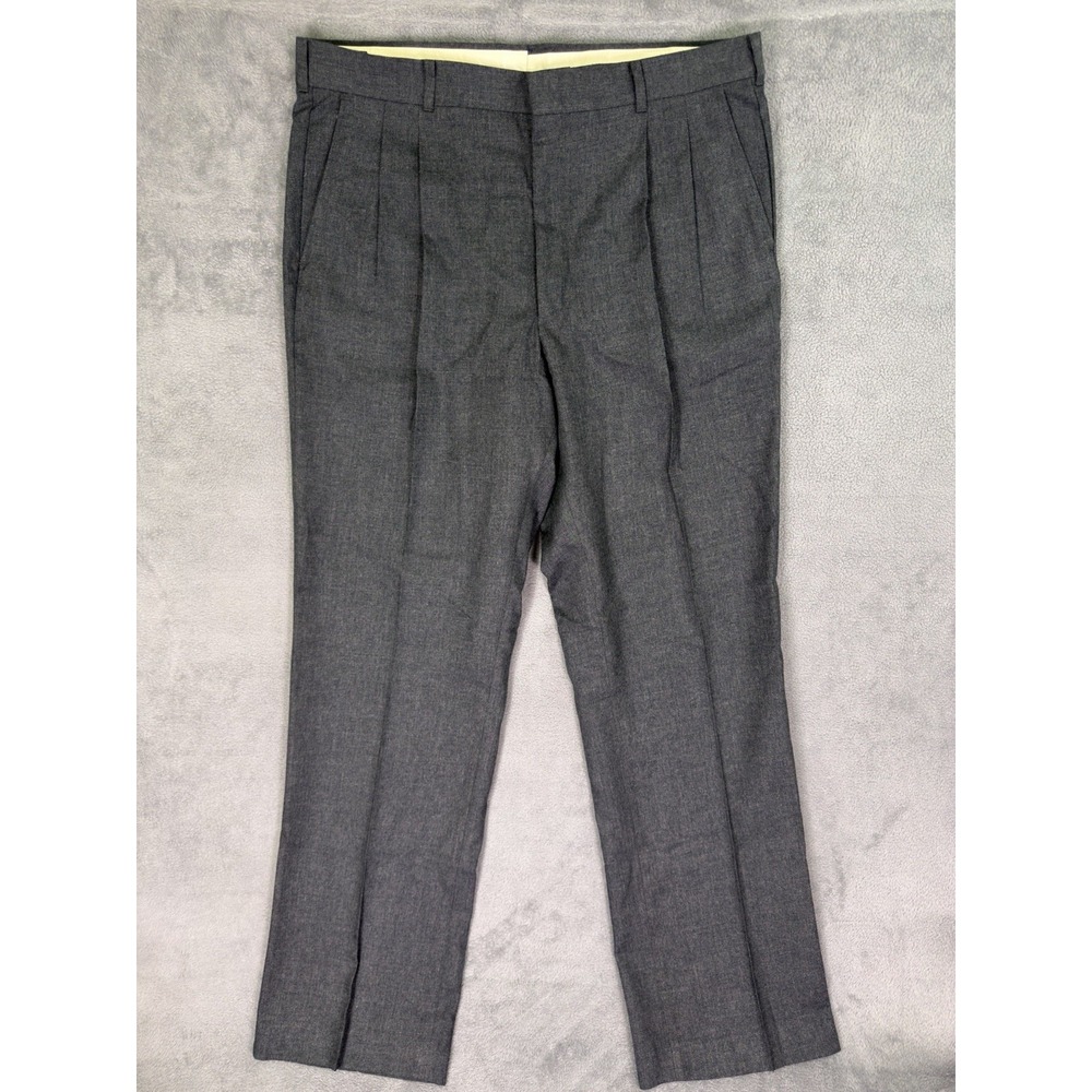 Vintage Irvine Park Dress Pants Mens 36x34 Gray Pleated Straight Made In USA
